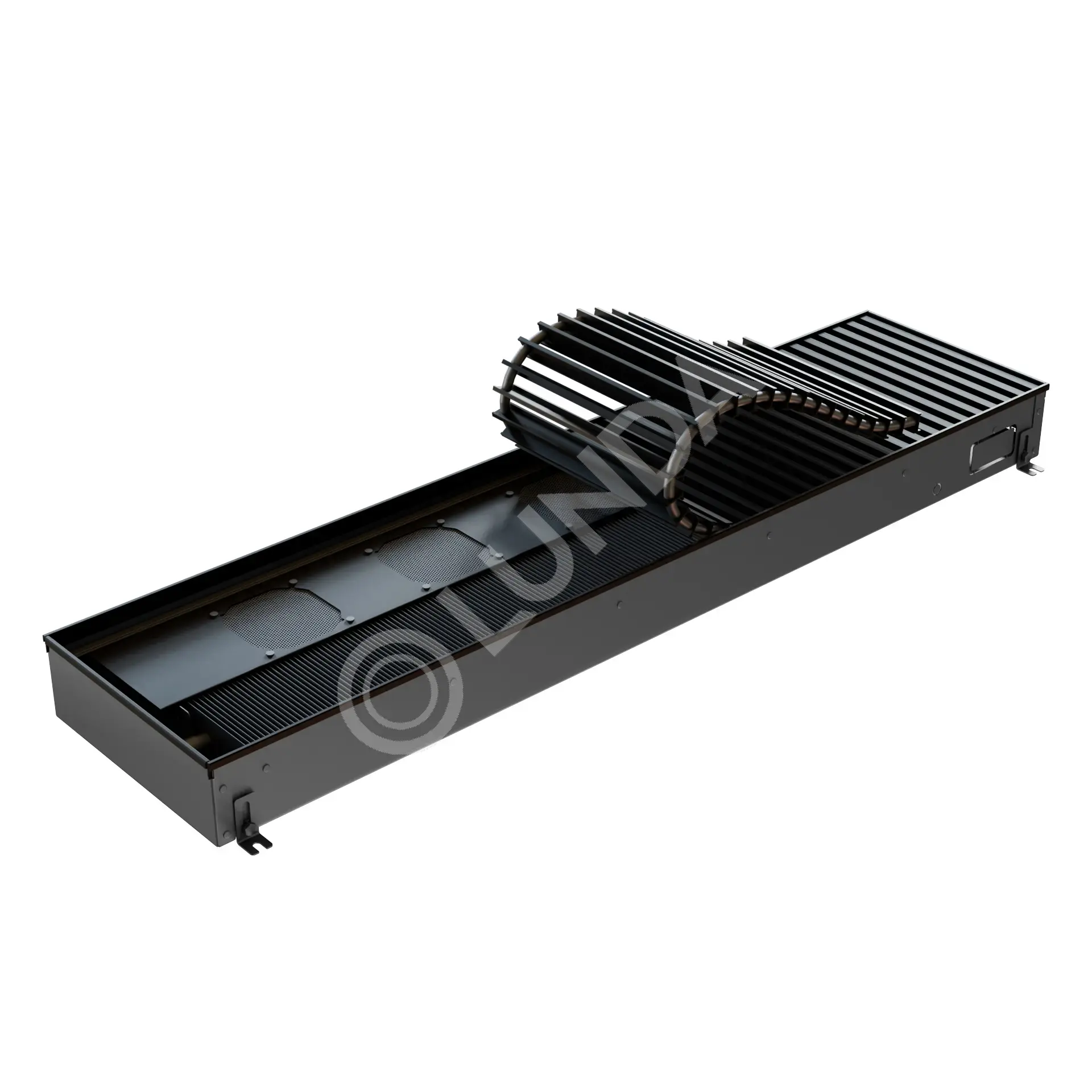 Встраиваемый конвектор KV Dynamic 240x80x5000, прав., тип 2002, 12 мм, RAL9005, 9035Вт, Savva KVD24080500050х10024Rтип200212RAL9005
