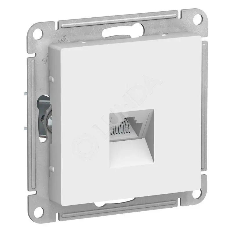 Розетка компьютерная 1-м AtlasDesign RJ45 кат.5E механизм бел., Systeme Electric ATN000183