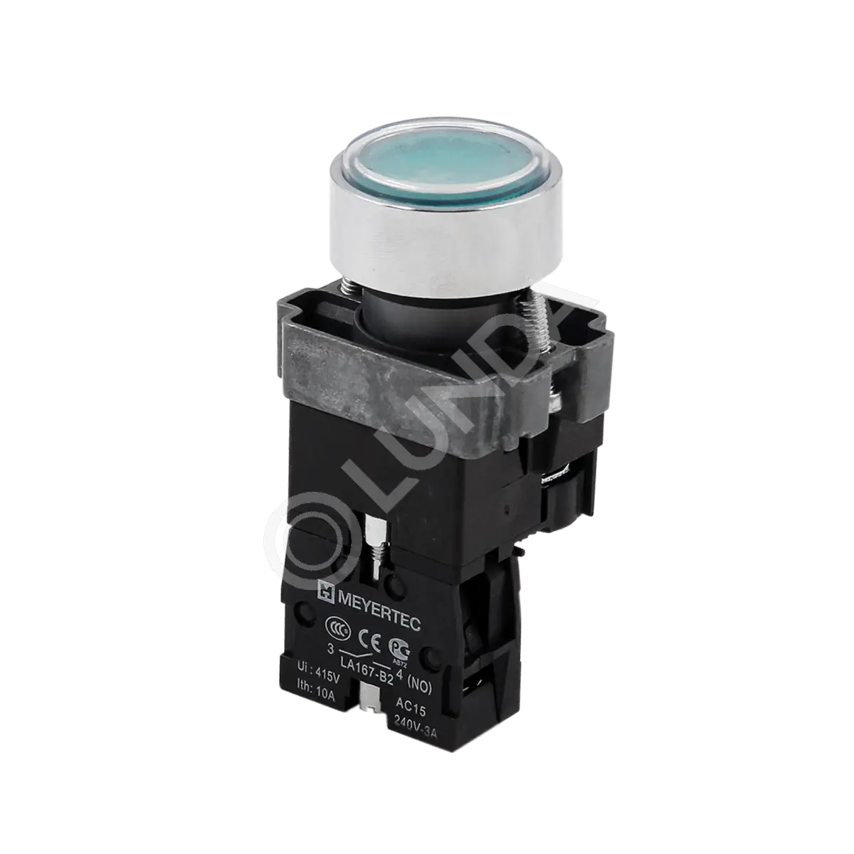 Кнопка плоская зеленая с подсветкой, 24V AC/DC, 1NO, IP67, металл MTB2-BWF3371, ОВЕН 132657