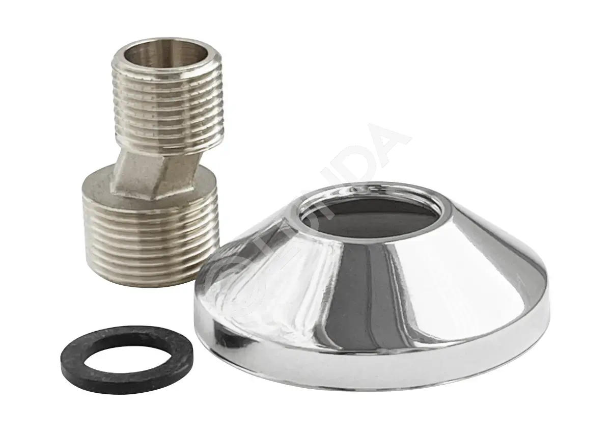 Эксцентрик никелированный с декоративной чашкой 3/4"х1/2" 25 мм, Valfex VF.670.N.034.012