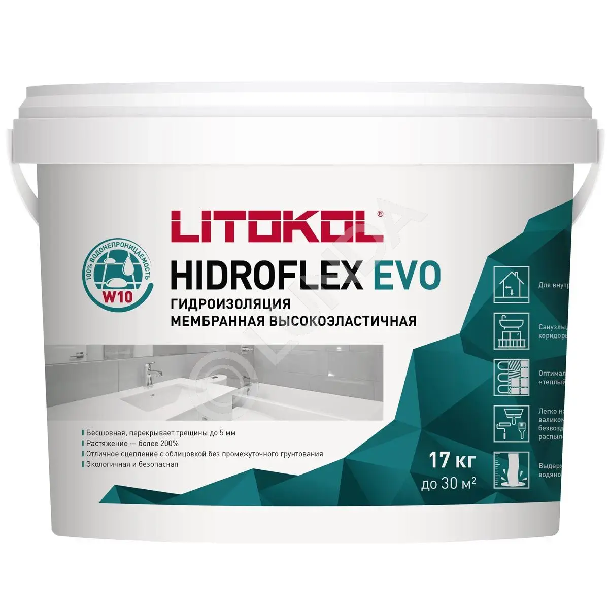 Гидроизоляционная мембрана HIDROFLEX 17 кг, Litokol 16284