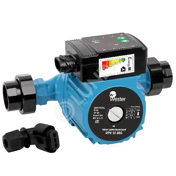Насос циркуляционный WPE 32-80G (с гайками), Ду 1 1/4", 220В, 140Вт, корпус чугун, Wester WPE32-80G