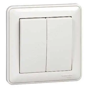 Выключатель 2-кл. СП W59 10А IP20 10AX в сборе бел., Systeme Electric VS510-252-18