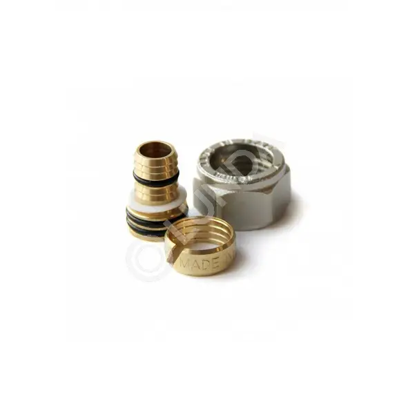 Переход латунный компрессионный на плоское соединение 16 x 1/2, PRO AQUA K04-16-15