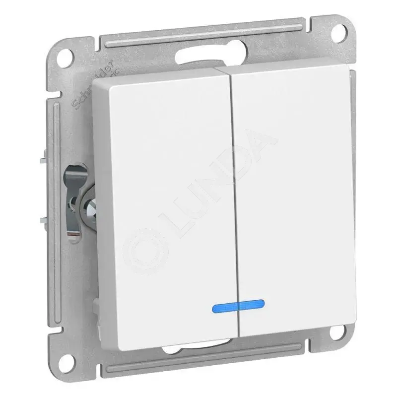 Выключатель 2-кл. СП AtlasDesign 10А IP20 (сх. 5а) 10AX с подсветкой механизм беж., Systeme Electric ATN000253