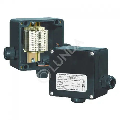 Коробка соединительная РТВ(i) 404(П)-1П/0, IP 66, 550 В, Т=-60…+55°С, 122×120×91,5 мм, 21 А, 2189424