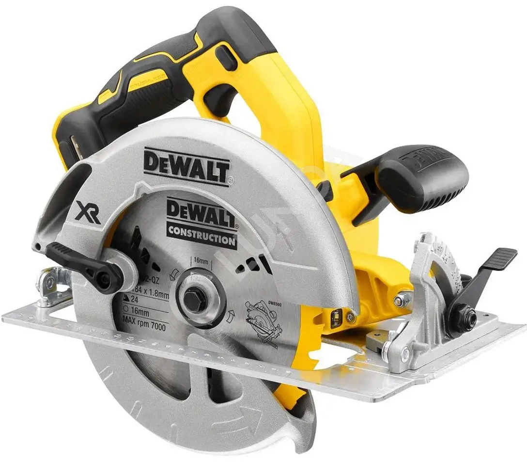 Дисковая пила DeWalt DCS570P2-QW, аккум. 18В/5Ач, бесщет., диск 184мм, 5500 об/мин, пропил 64мм, 2АКБ, ЗУ, DeWalt DCS570P2-QW