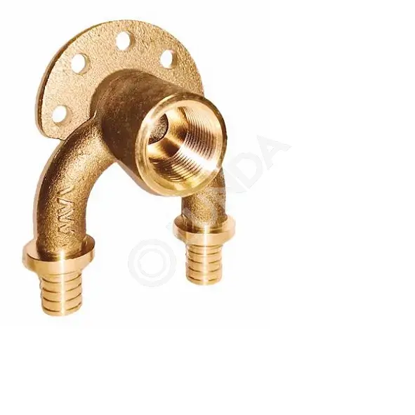 Двойное настенное колено латунное 16x1/2"x16, MVI SF.635.040404