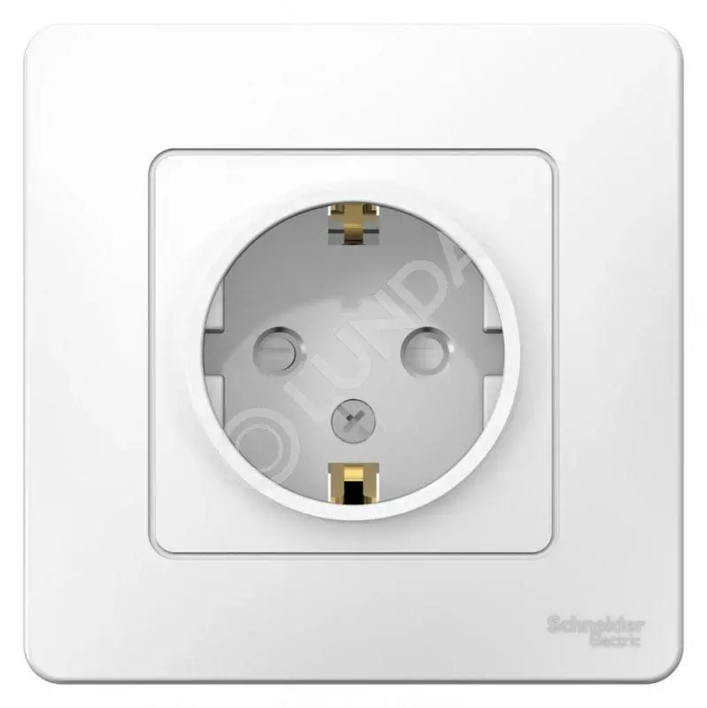 Розетка 1-м СП Blanca 16А IP20 250В с заземл. защ. шторки бел., Systeme Electric BLNRS001111