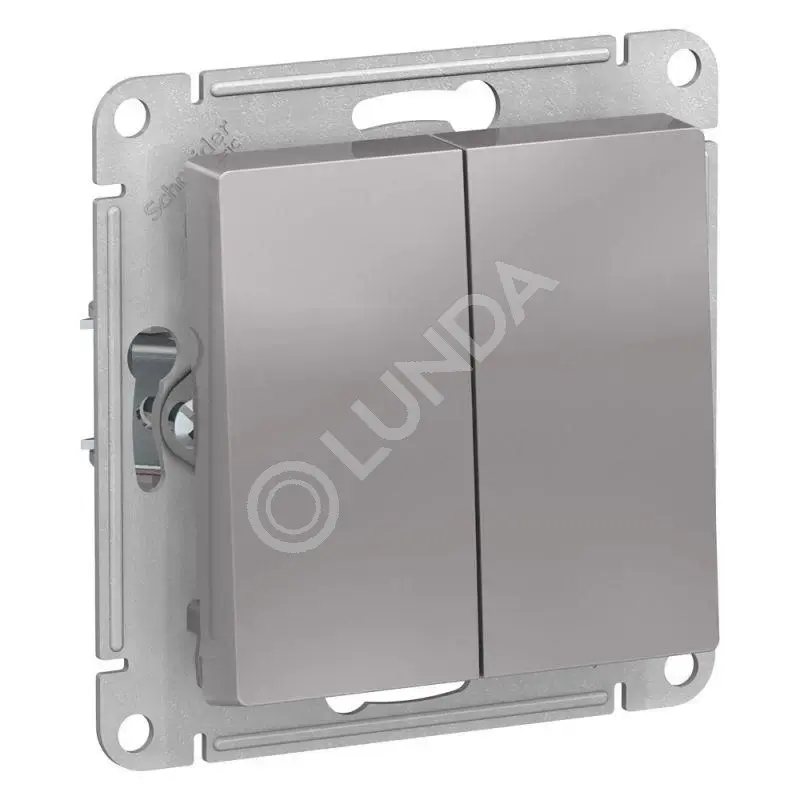Выключатель 2-кл. AtlasDesign Aqua IP44 (сх. 5) 10AX механизм алюм., Systeme Electric ATN440351