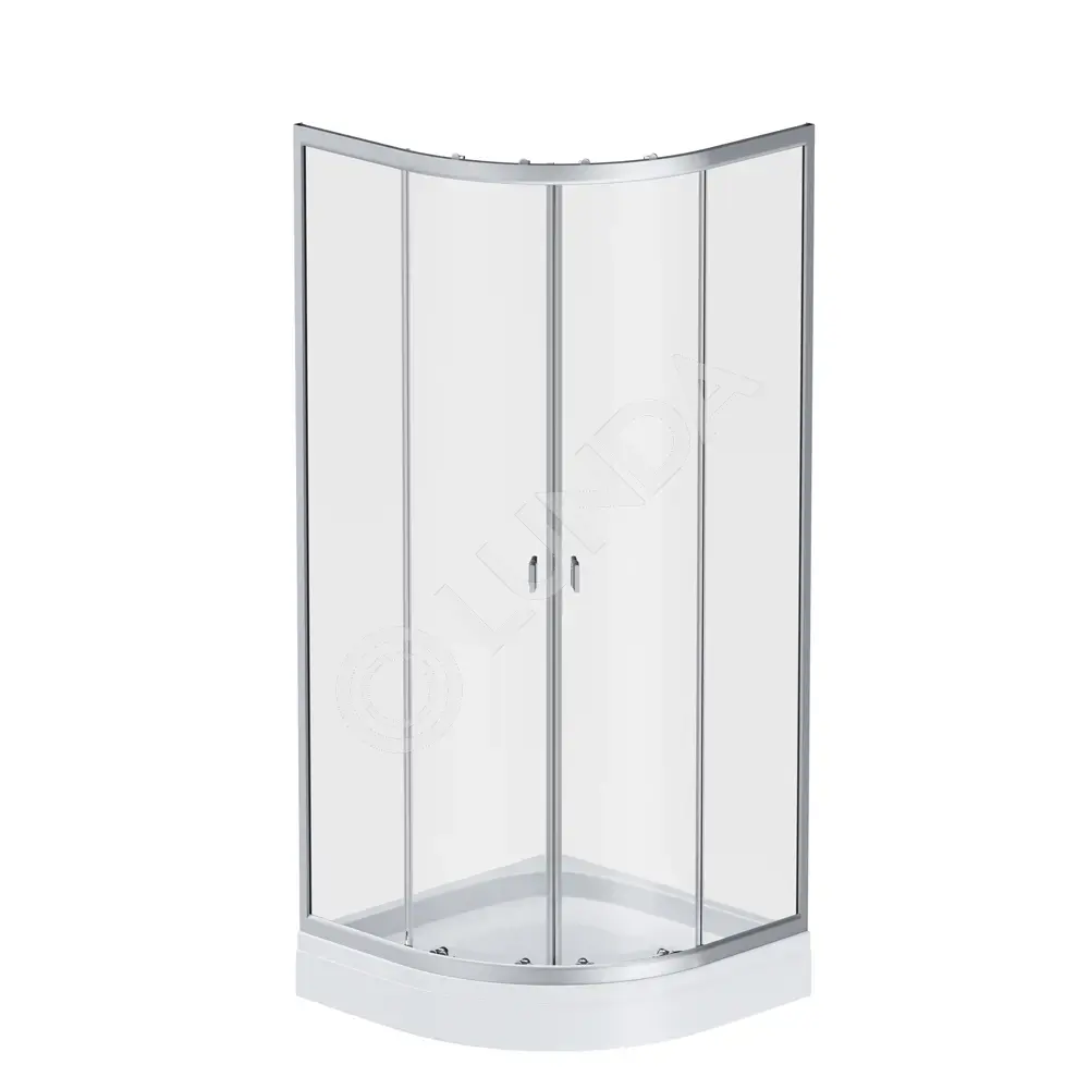 Душ ограждение Twin Slide+поддон, 80x80, X-Joy, стекло+алюм+акрил+ABS-пластик, прозрач+хром мат+ белый, AM.PM W88E-205-080MT64