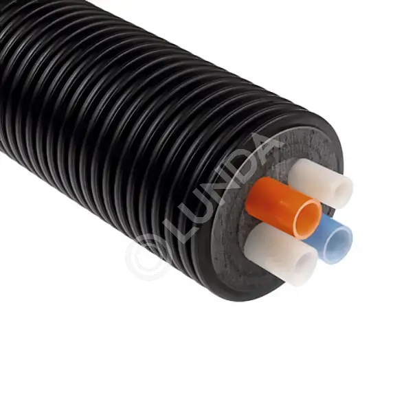 Труба теплоизолированная КВАДРО PE-Xa, 2x25х2,3-25х3,5-20х2,8/160, SDR11 /PN6, SDR7,4/PN10, бухта 100 м, Terrendis Q160H25S2520 — terrendis