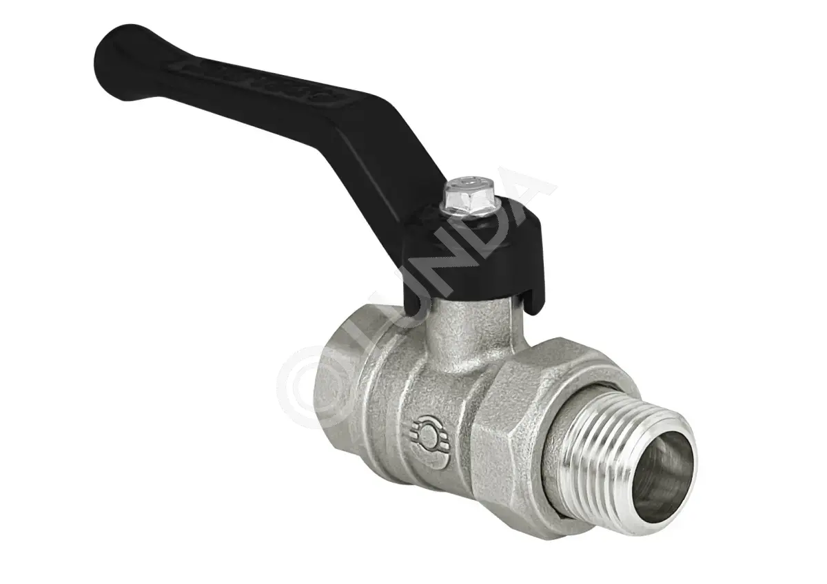 Кран шаровой DeltaPro для ВОДЫ 1 1/4" ВР-НР, ручка-рычаг, американка, латунь никелированная, Valfex VF.223.NR1.114.DP