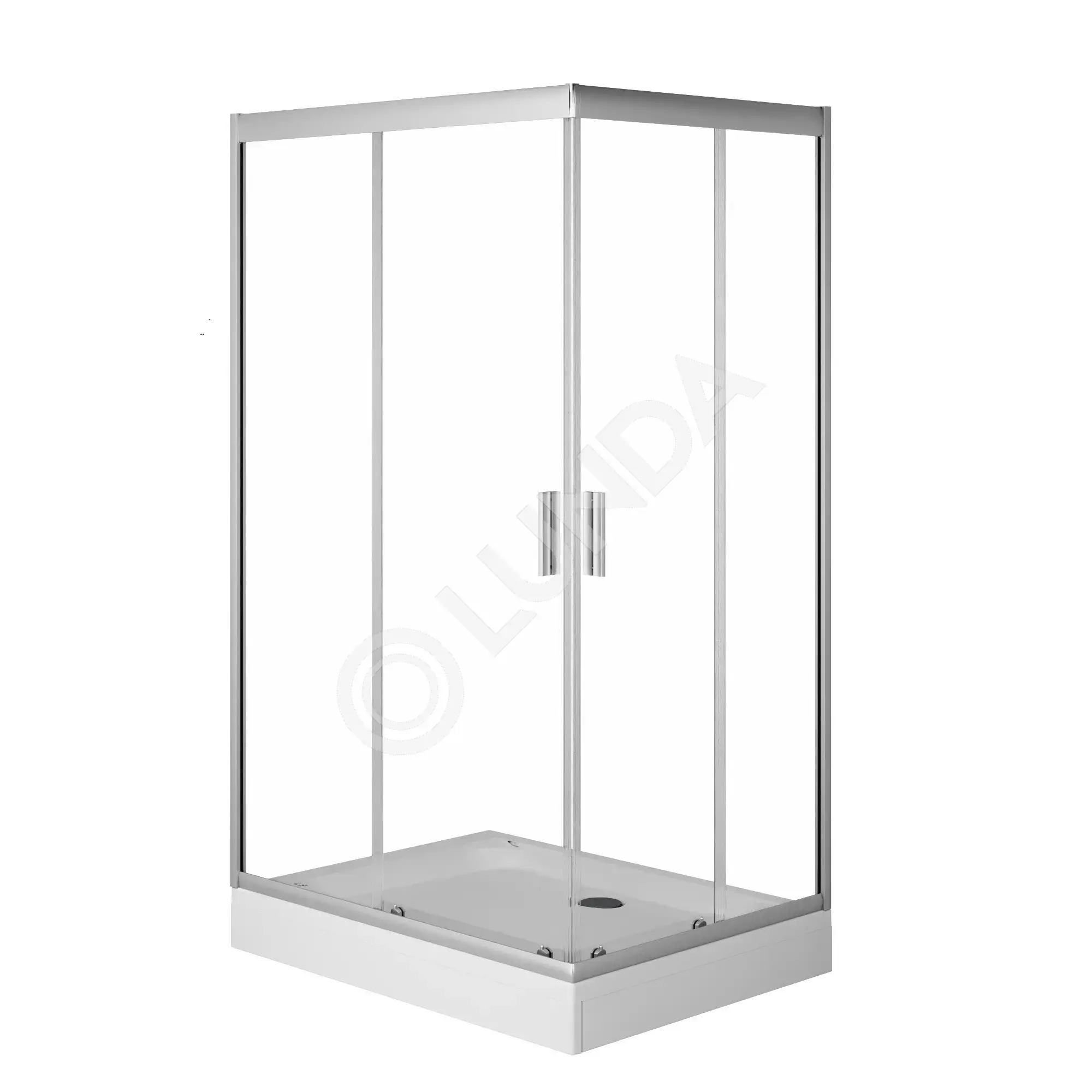 Душ ограждение Twin Slide,120x80, Gem, стекло+алюминий, прозрач+хром мат, AM.PM W90G-404-120280-MT