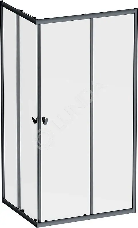 Душевое ограждение 120x90 см, без поддона Sunny черный матовый, AM.PM W87G-403-12090-BT