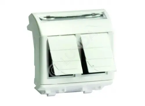 Розетка компьютерная двойная RJ45 кат.6A, 8P8C, Brava, белая, 2мод, DKC 76653B