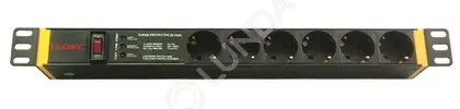 Блок розеток для 19' шкафов 6 розеток Schuko защита от перенапряжения, DKC R519SH6OPSHSP