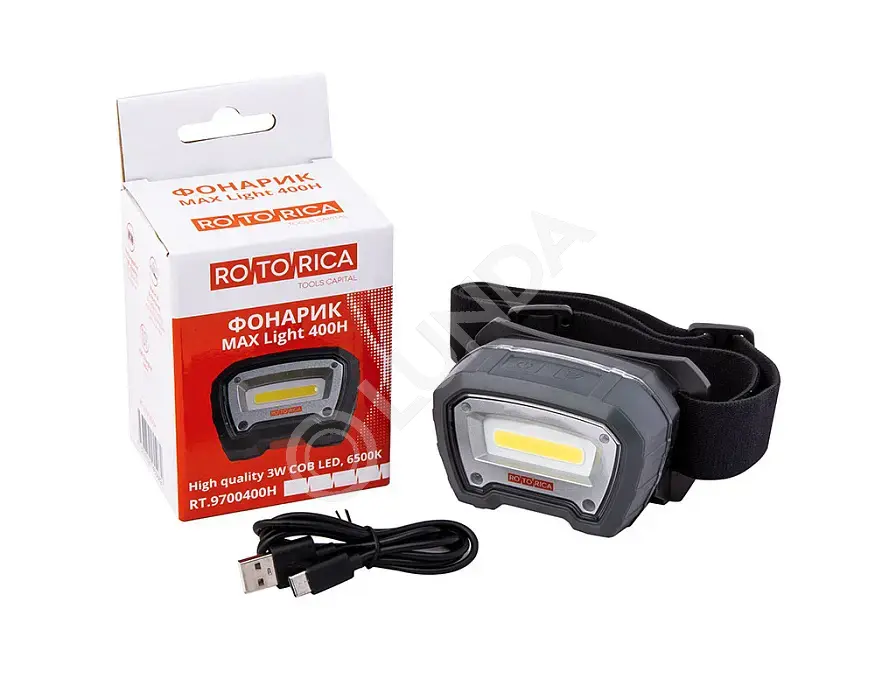 Налобный фонарик Rotorica MAX Light 400H, Rotorica RT.9700400H