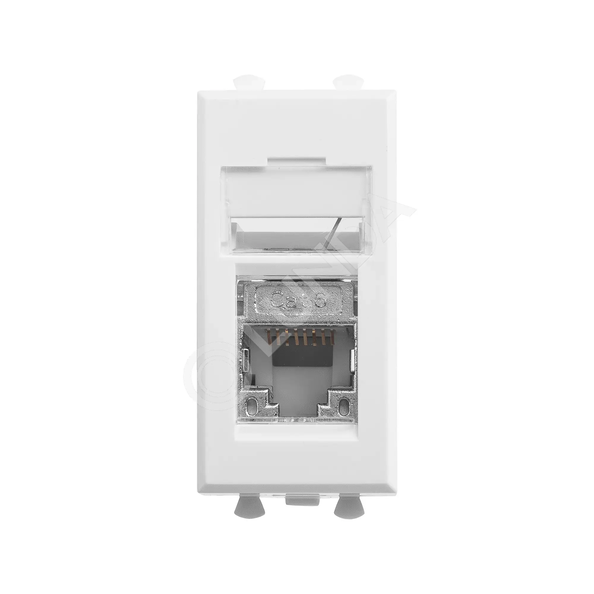 Розетка компьютерная RJ-45 модульная, кат.6 экранированная, Avanti, Белое облако, 1 модуль, DKC 4400391