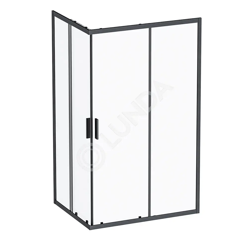 Душ ограждение 120x90, Gem S, стекло+алюминий, чёрный, AM.PM W93G-404-120290-BT