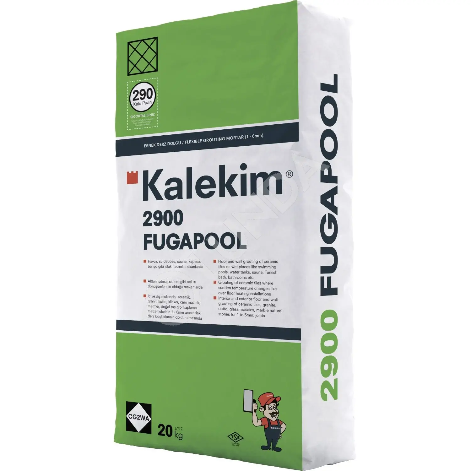 Влагостойкая затирка для швов Kalekim Fugapool 2921 (20 кг), Aquaviva 662