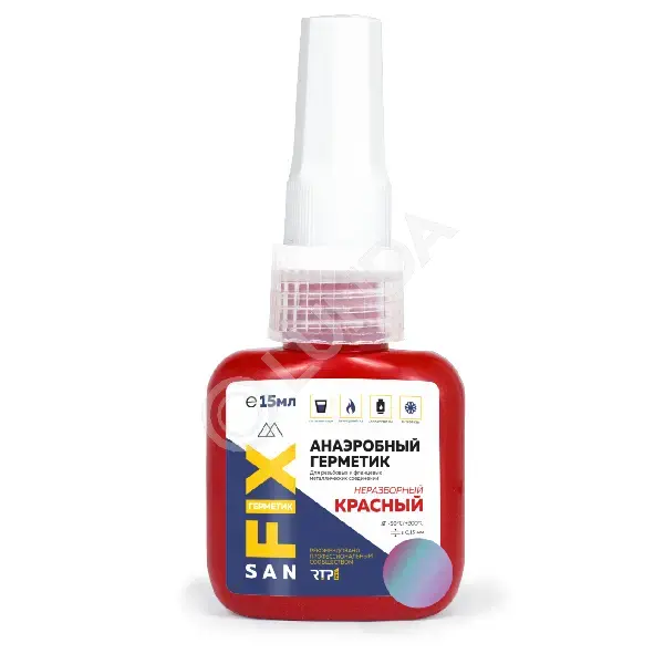 Герметик анаэробный, неразборный, 50 мл, красный, SANFIX 40746 — sanfix
