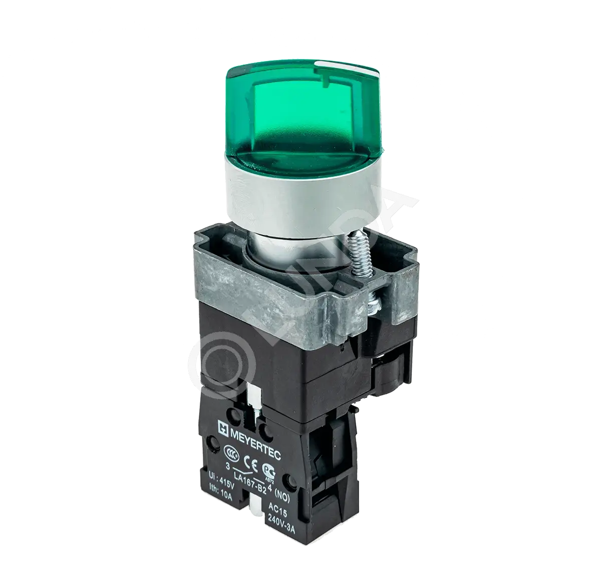 Переключатель с LED подсветкой, 24V AC/DC , зеленый, 3 полож. 1NO, фикс., мет. MTB2-BK3361, ОВЕН 58219