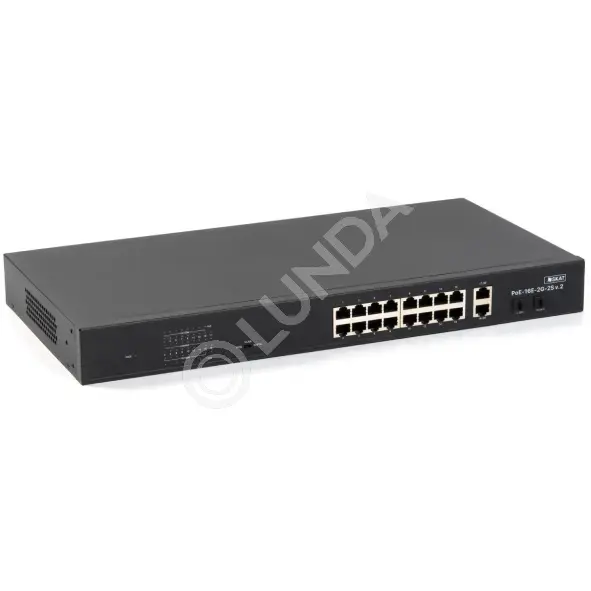 Коммутатор PoE Plus PoE-16E-2G-2S v.2, мощность 260Вт, порты:16-Ethernet, 2-Uplink, 2-SFP, SKAT 4076
