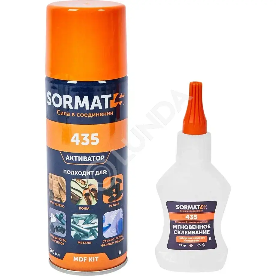 Комплект клей+активатор SORMAT MDF KIT 35гр + 200мл (1 шт), Sormat 9630220435