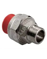 Муфта комбинированная разъемная раструбная PPR 40х1 1/4" НР, красная, AntiFire 051246 — anti-fire