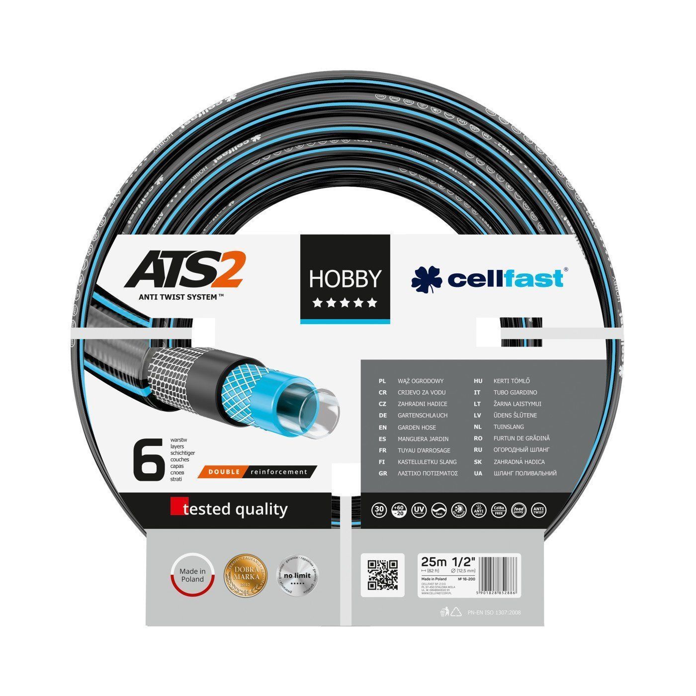 Cellfast 16-200 - Шланг садовый HOBBY ATS 1/2" 25M — ПоливТорг