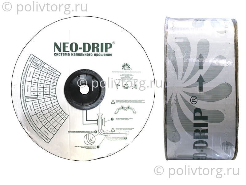 Капельная лента эмиттерная < Neo Drip > P1608 8mil/1.0 л/ч, шаг 20 см (бухта 500м) — ПоливТорг