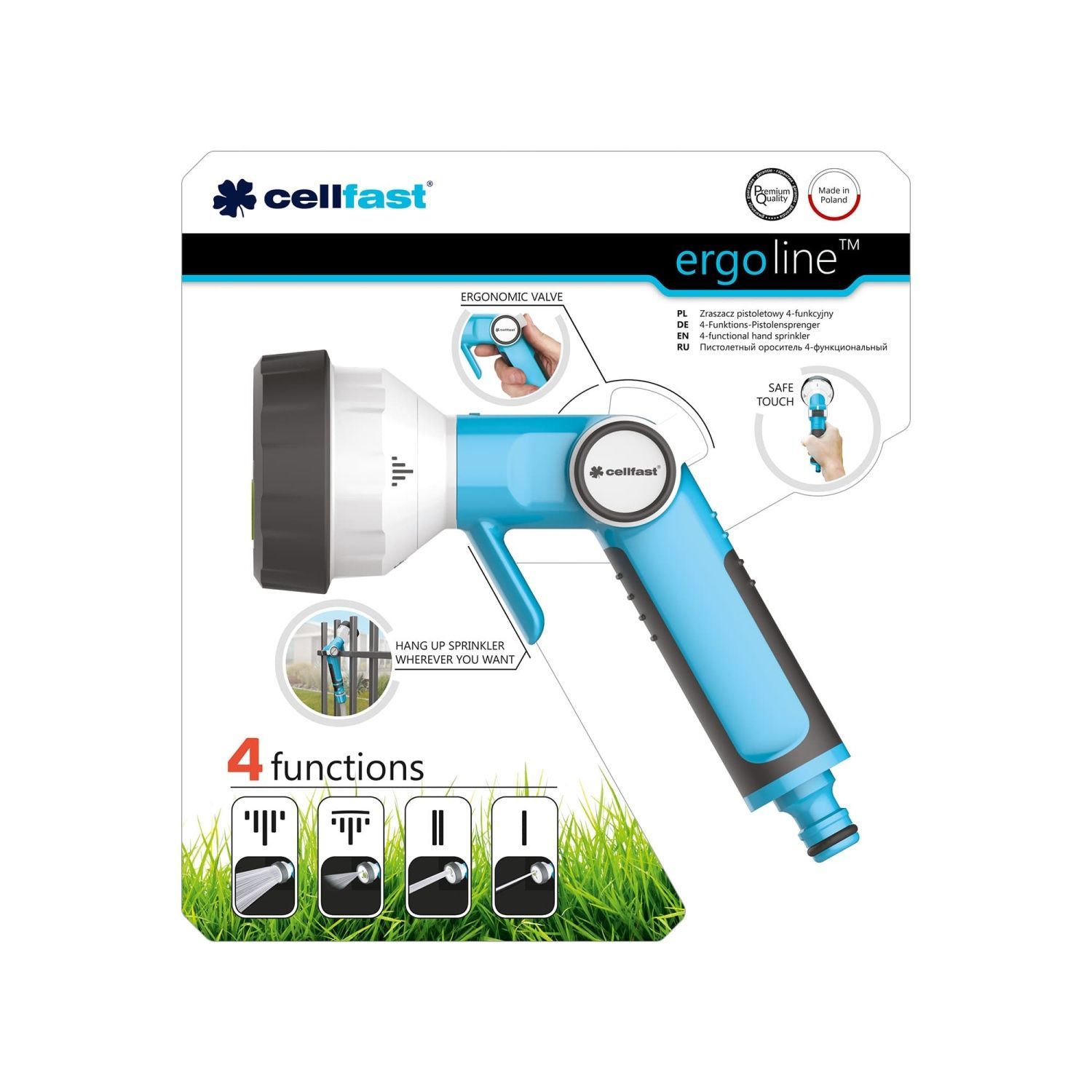 Cellfast 53-340 - Пистолет оросительный 4-х функциональный ERGO — ПоливТорг