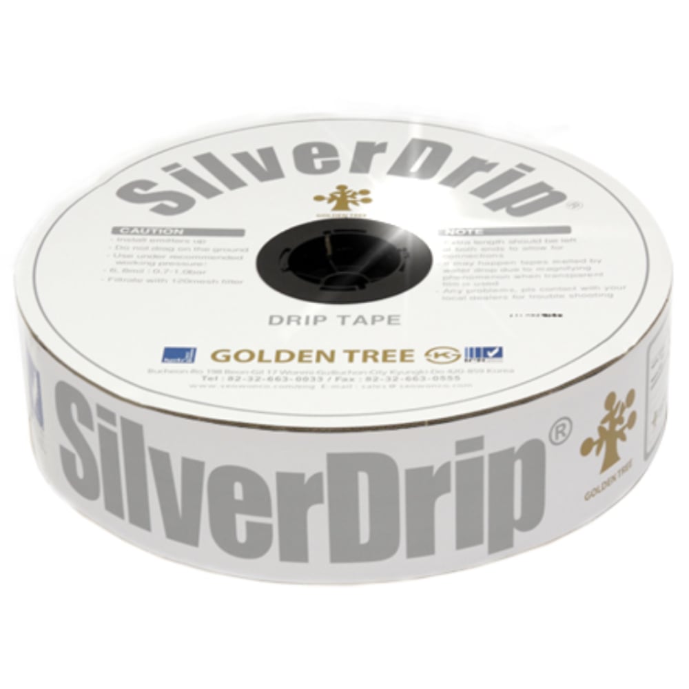 Капельная лента <Silver Drip> 6mil/1.2 л/ч, шаг 10 см (бухта 1400м) — ПоливТорг