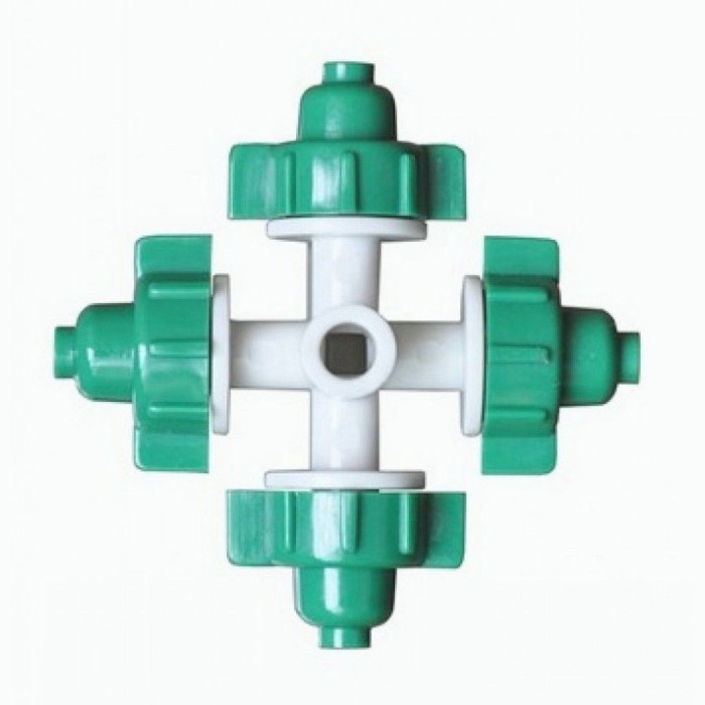 Agro Rain MJ1301A - микроспринклер Fogger x4 выхода зеленое cопло( 2,5 бар,R- 0.8-1.0 ,26 л/ч) — ПоливТорг