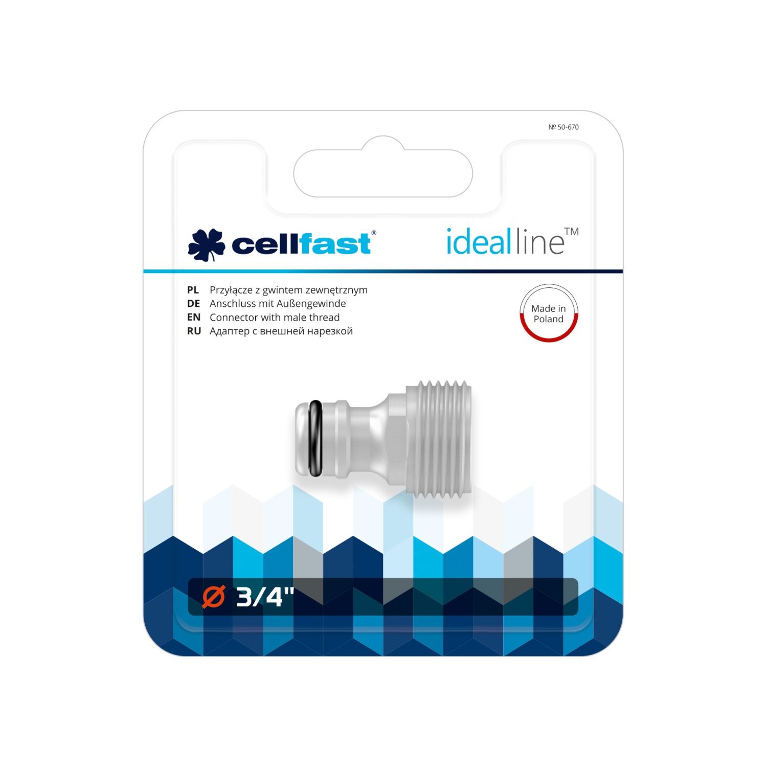 Cellfast 50-670 - Быстросъёмный адаптер 3/4 " НР IDEAL LINE PLUS (ABS) — ПоливТорг