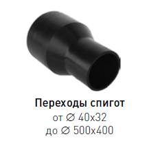 Переход спигот ПЭ 100 dn 110×90 SDR 11