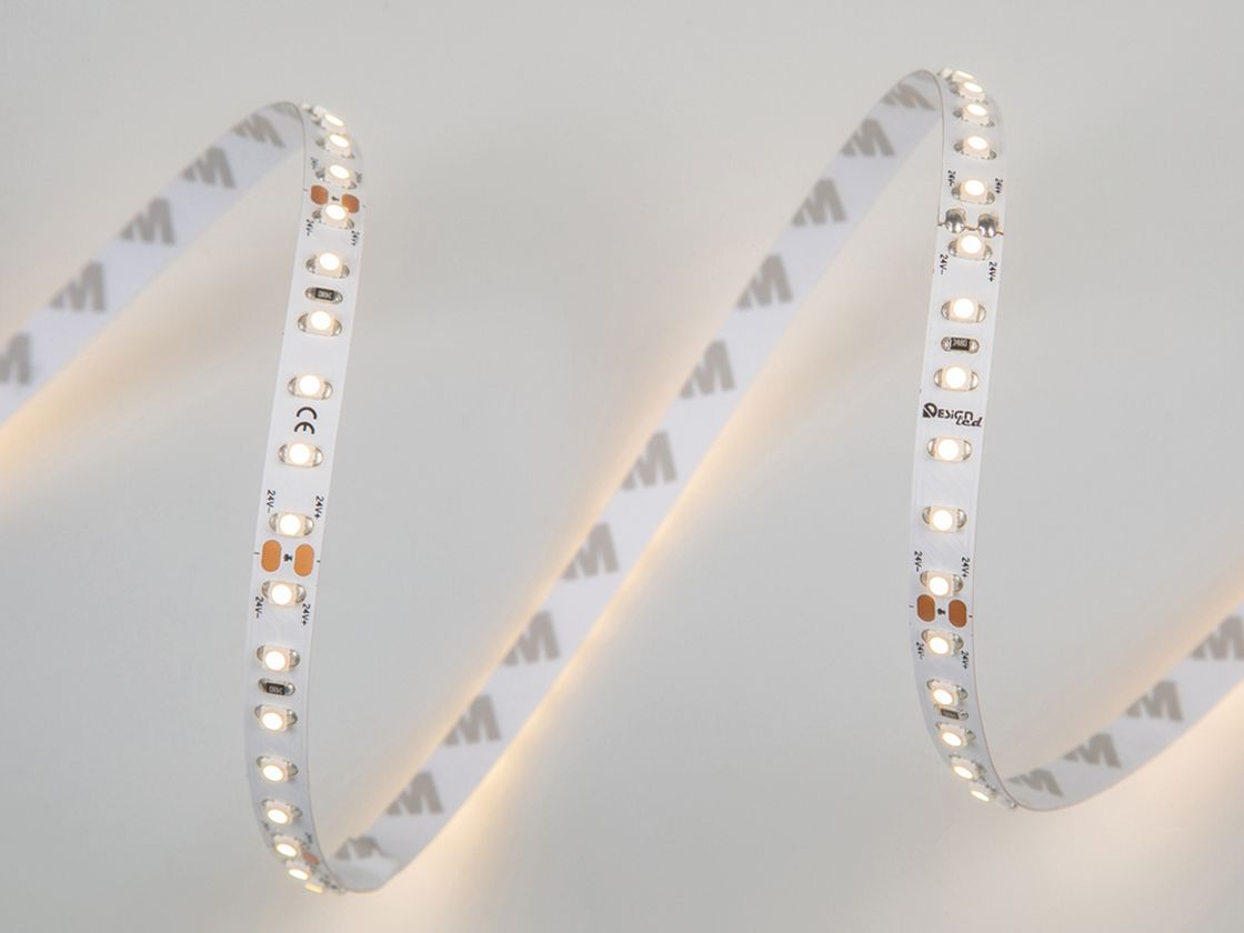 Светодиодная лента LUX, 3528, 120 LED/м, 9,6 Вт/м, 24В, IP33, Теплый белый (3000K), DSG3120-24-WW3-33