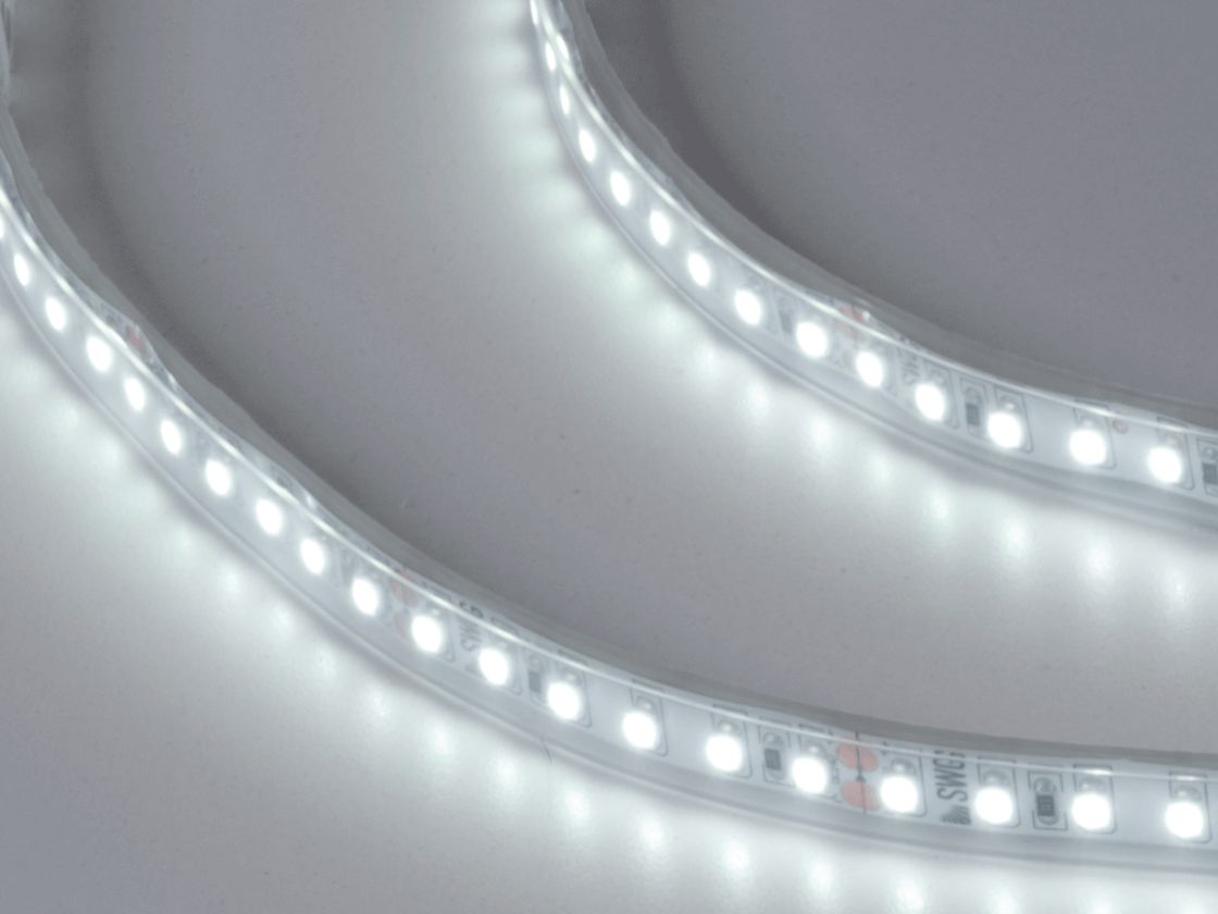 Светодиодная лента 3528, 120 LED/м, 9,6 Вт/м, 24В , IP66, Цвет: Холодный белый, SWG3120-24-9.6-W-66-M