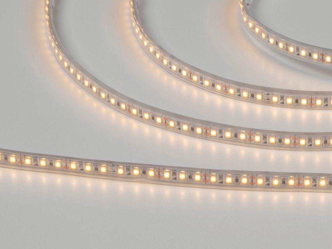 Светодиодная лента 2835, 120 LED/м, 9,6 Вт/м, 12В , IP66, 3M, Цвет: Теплый белый, SWG2120-12-9.6-WW-66-M