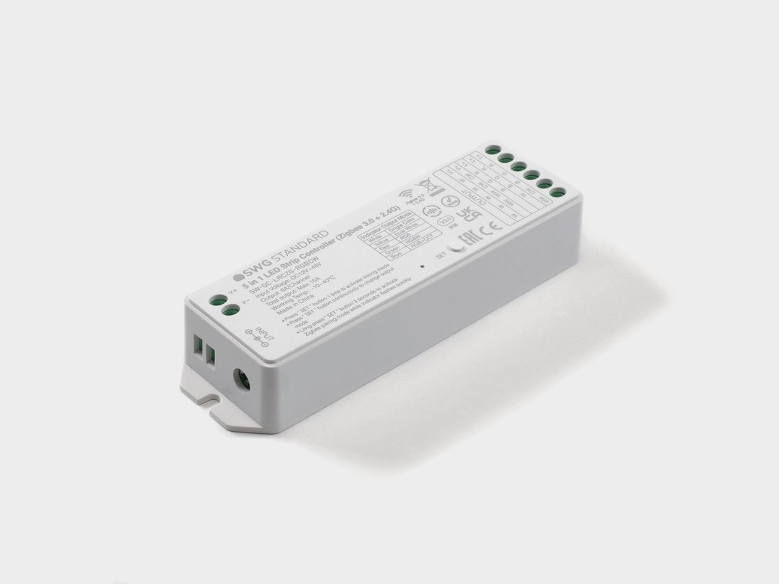 Контроллер Zigbee для светодиодной ленты 5 в 1 (монохромный, CCT, RGB/RGBW, RGB+CCT), 16A 12/48В