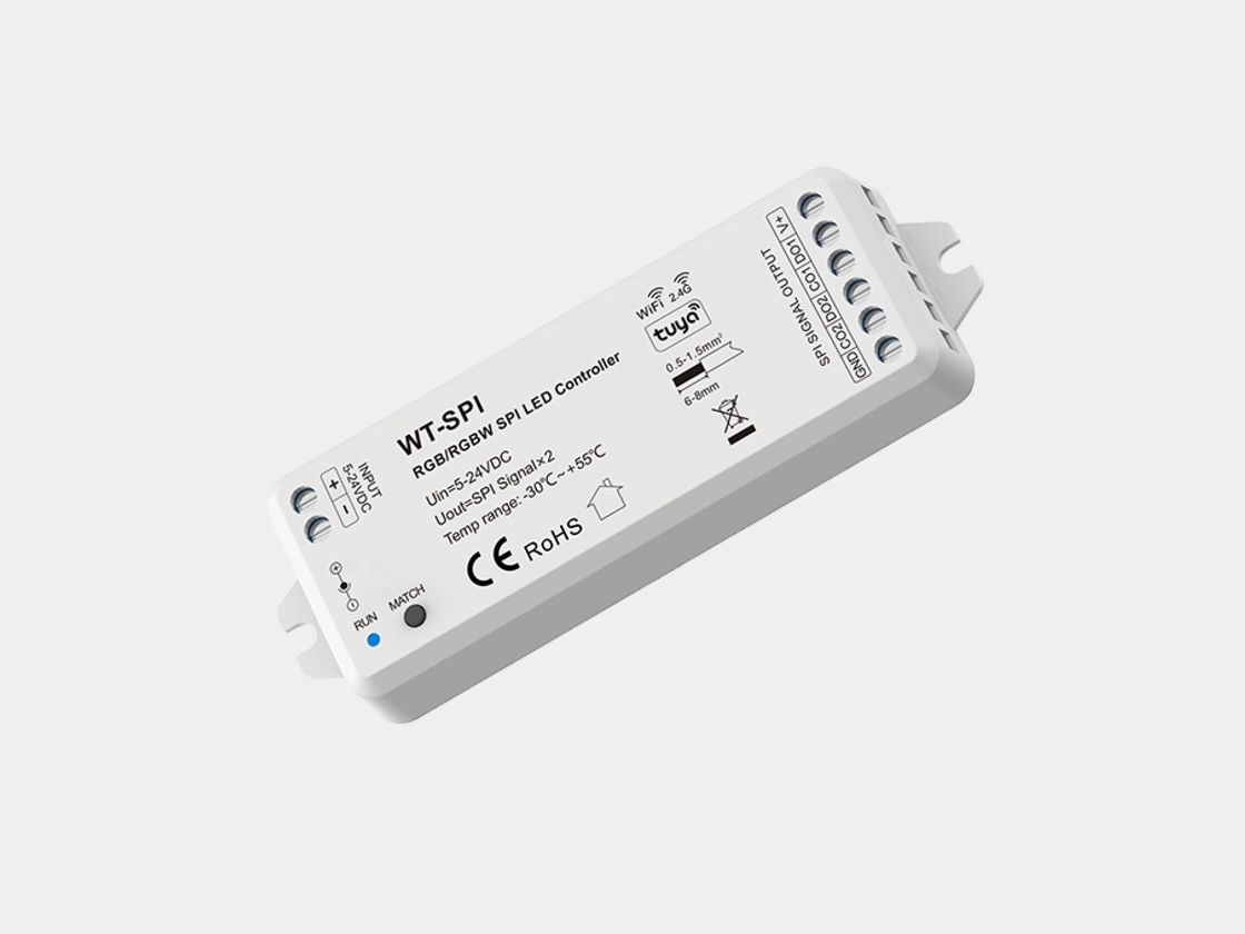 Контроллер RGB SPI для светодиодной ленты с Wi-Fi Tuya, 12–24В, IP20, WT-SPI