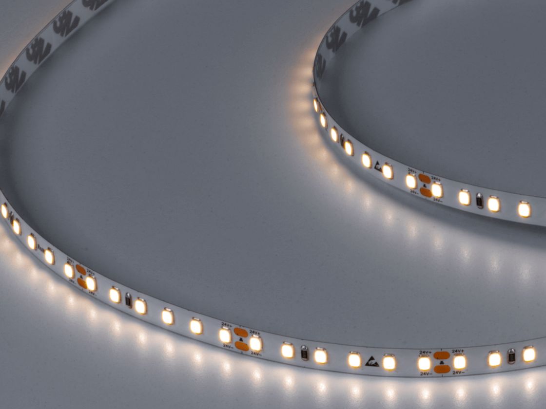 Светодиодная лента тёплая белая 24В IP33 9.6Вт/м 120 LED/м SMD2835 DSG2120-9.6-24-WW3-33