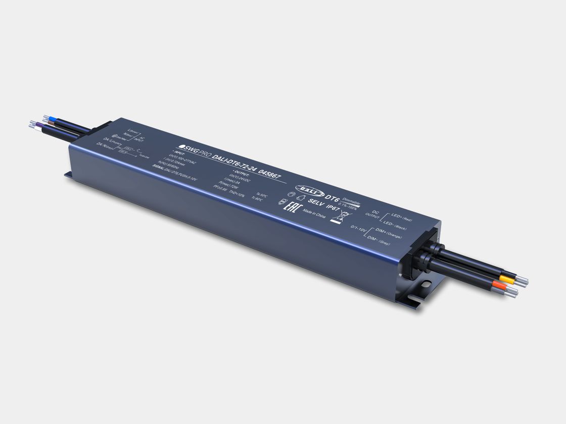 Диммируемый блок питания для светодиодных лент DALI DT6, 24 В, 72 Вт, IP67, DALI-DT6-72-24