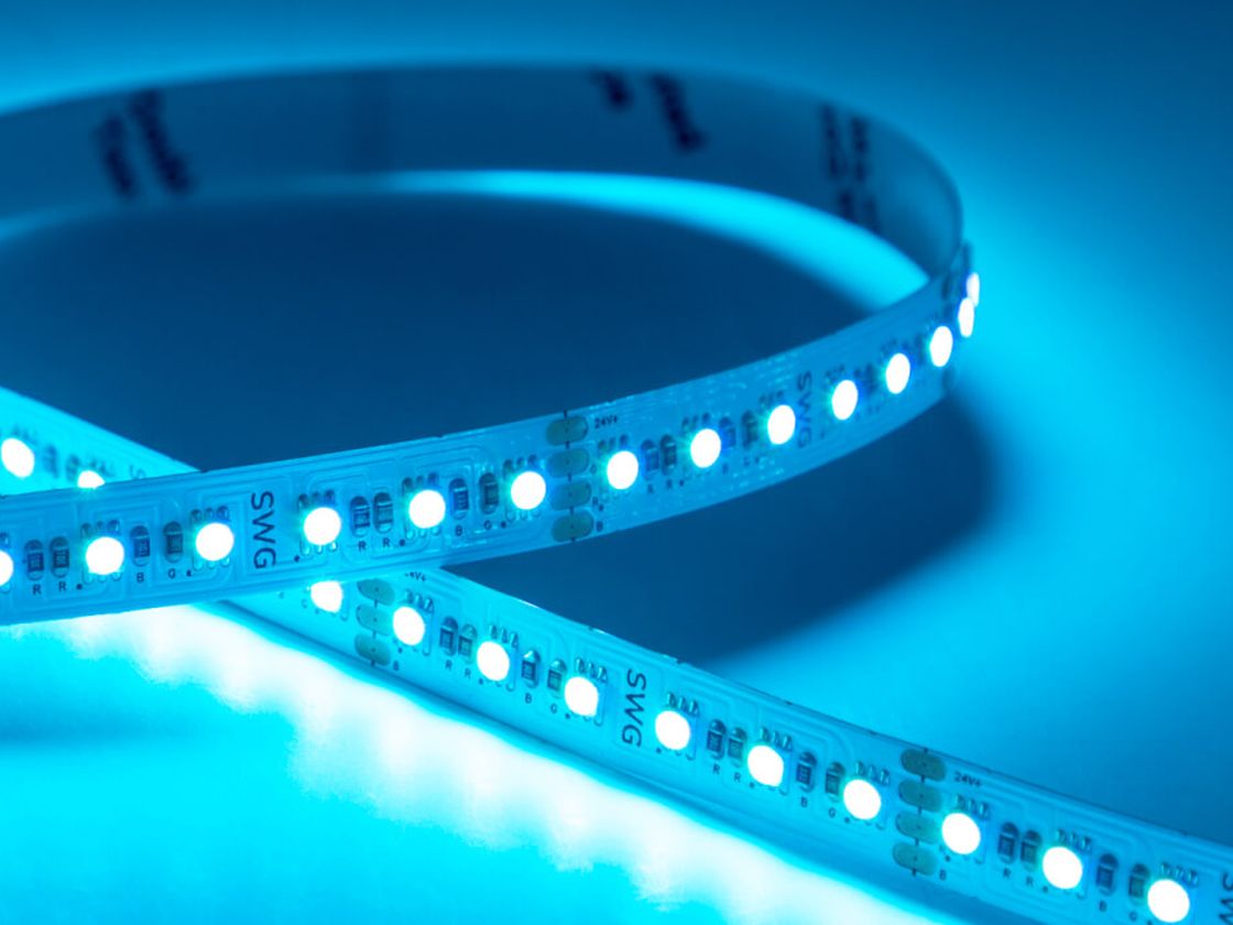 Светодиодная лента 2835, 120 LED/м, 14,4 Вт/м, 24В , IP20, Цвет: RGB, SWG2120-24-14.4-RGB-M