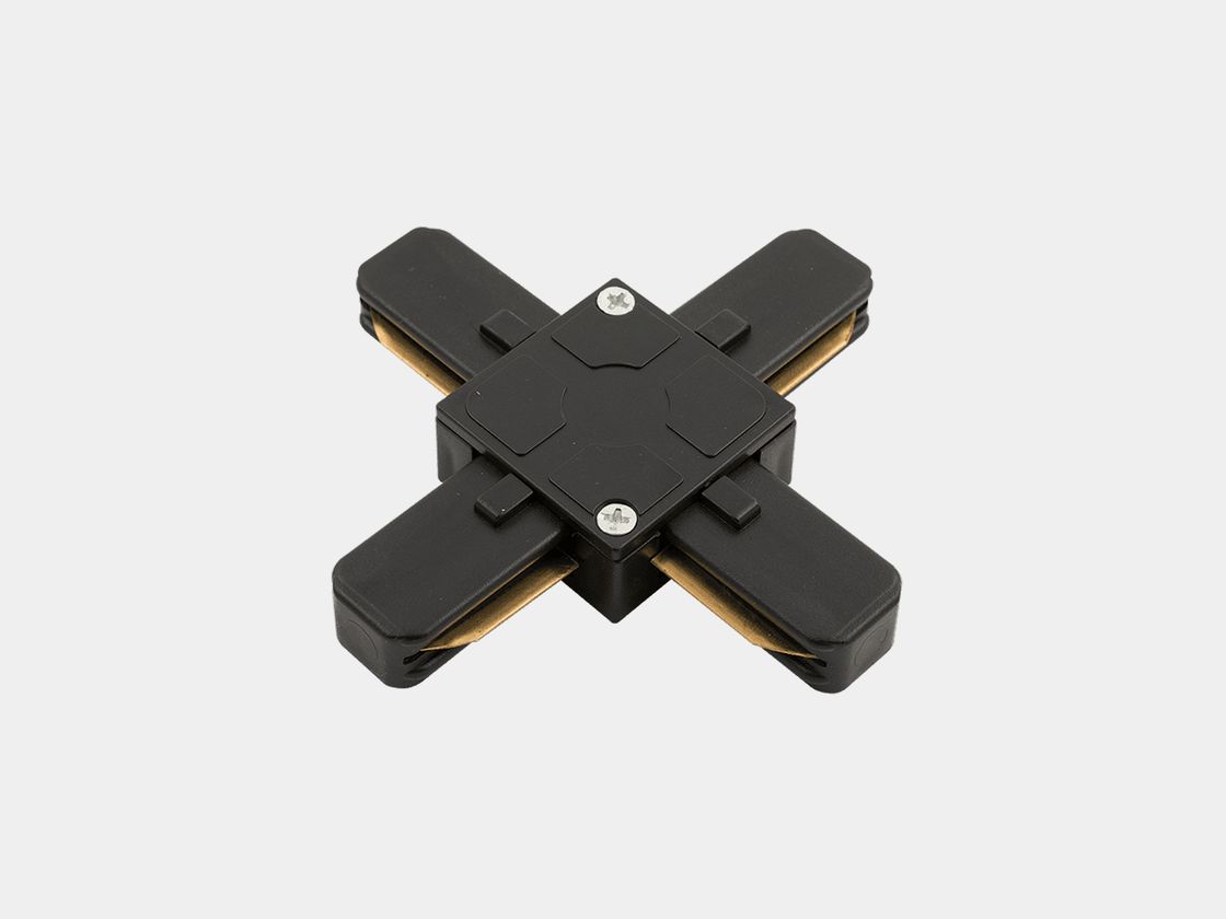 X-Коннектор для однофазных накладных трековых систем, черный,KXZ-BL-X