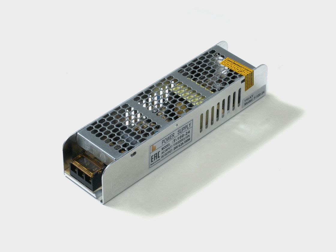 Блок питания для светодиодных лент компактный (узкий), 100 W, 24V, T-100-24