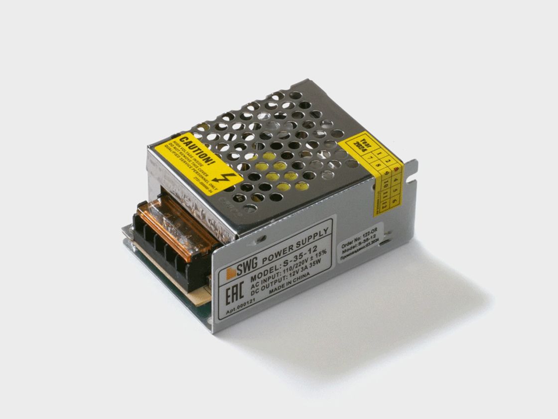 Блок питания для светодиодных лент 12V 35W, S-35-12