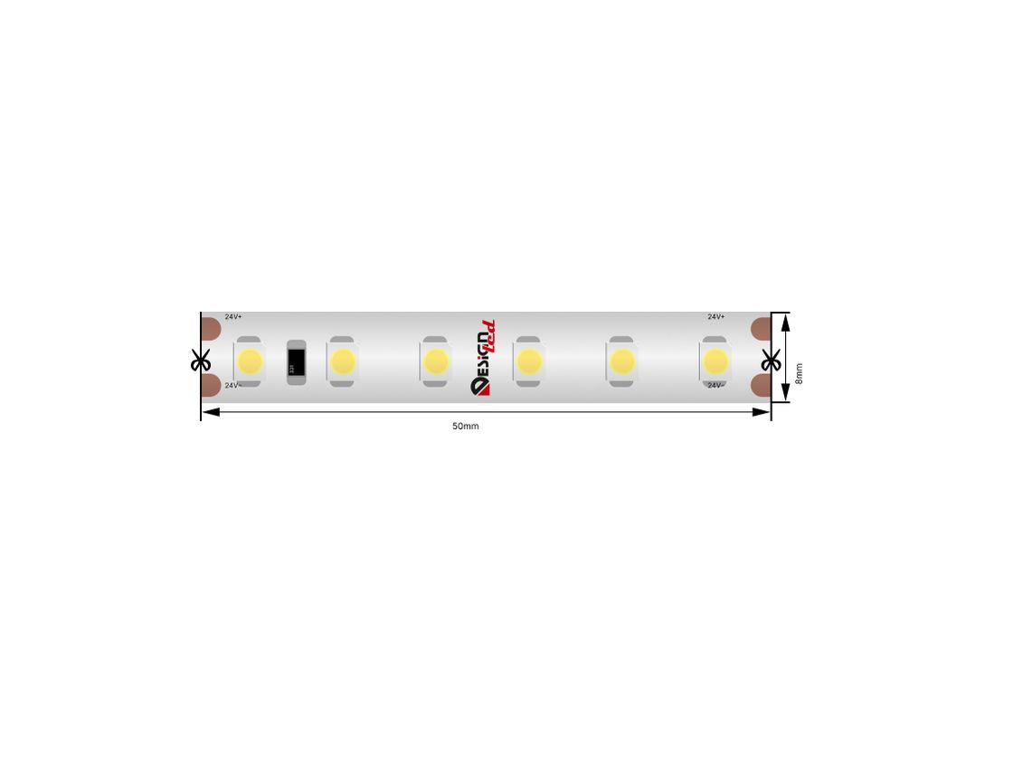 Светодиодная лента 9.6Вт 24В IP65 нейтральное свечение, DSG3120-24-NW-65