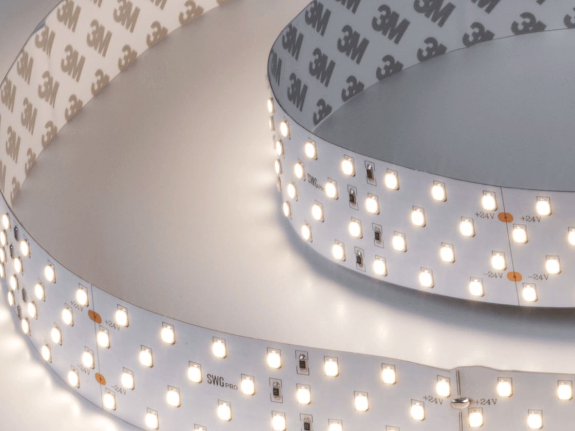 Светодиодная лента SWG PRO 2835, 280 LED/м, 26 Вт/м, 24В , IP20, Цвет: Нейтральный белый, SWG2P280-24-26-NW-20